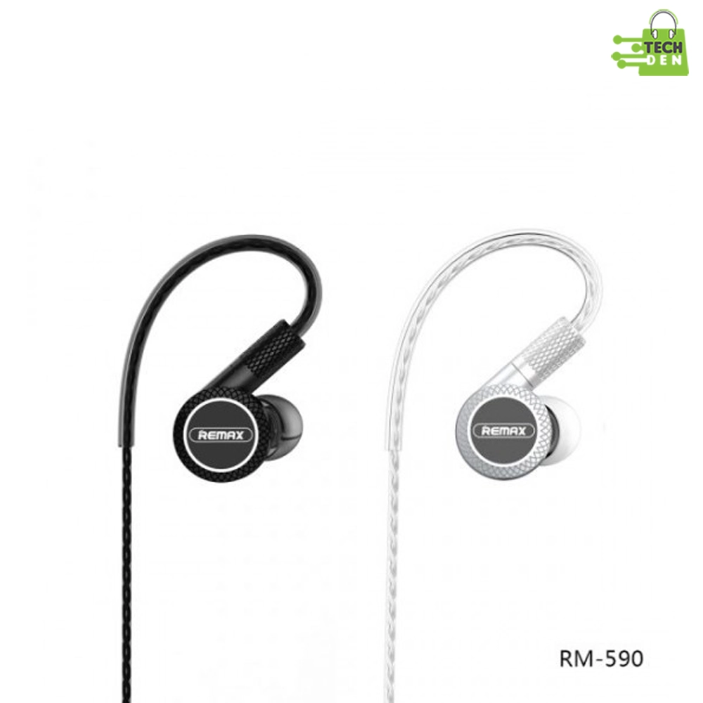 REMAX RM-590 Earhook Earphone – Secure Fit & HD Sound