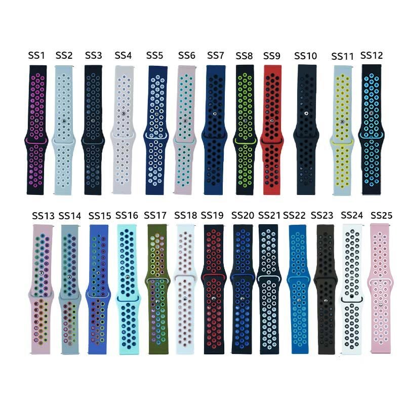20mm Silicone Sports Strap for Smart Watch