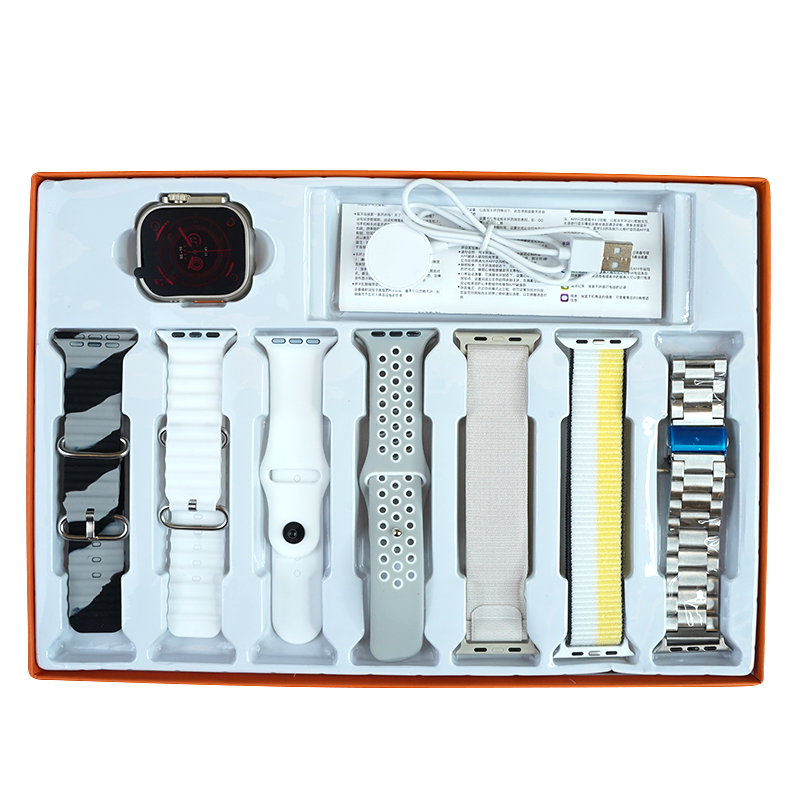 8 Ultra 7 In 1 Smart Watch Apple Clone With 7 Straps Free