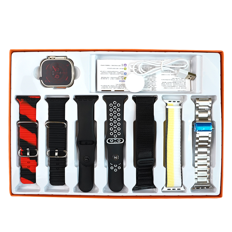8 Ultra 7 In 1 Smart Watch Apple Clone With 7 Straps Free