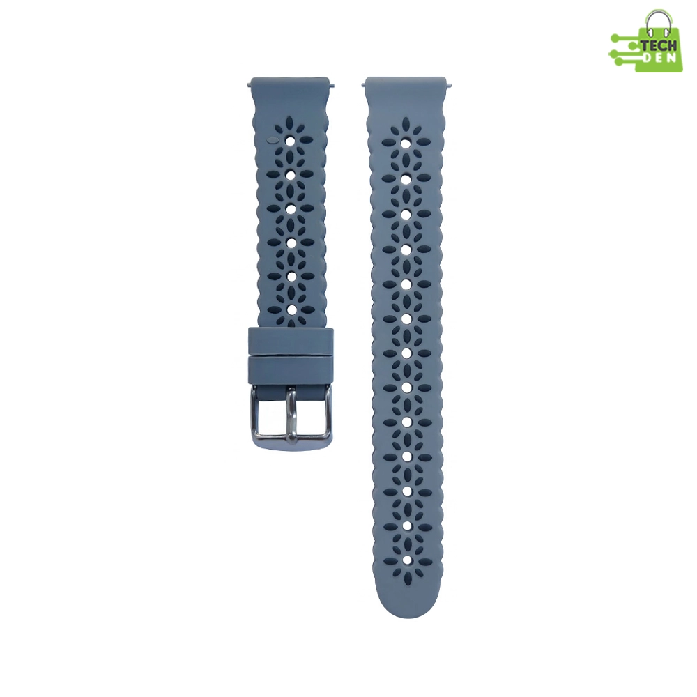 18mm Premium Floral Cutout Silicone Smartwatch Strap