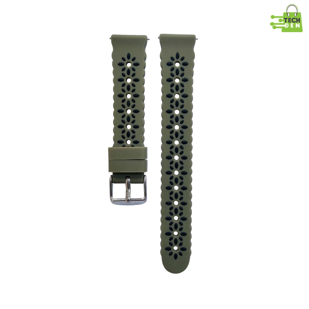 18mm Premium Floral Cutout Silicone Smartwatch Strap