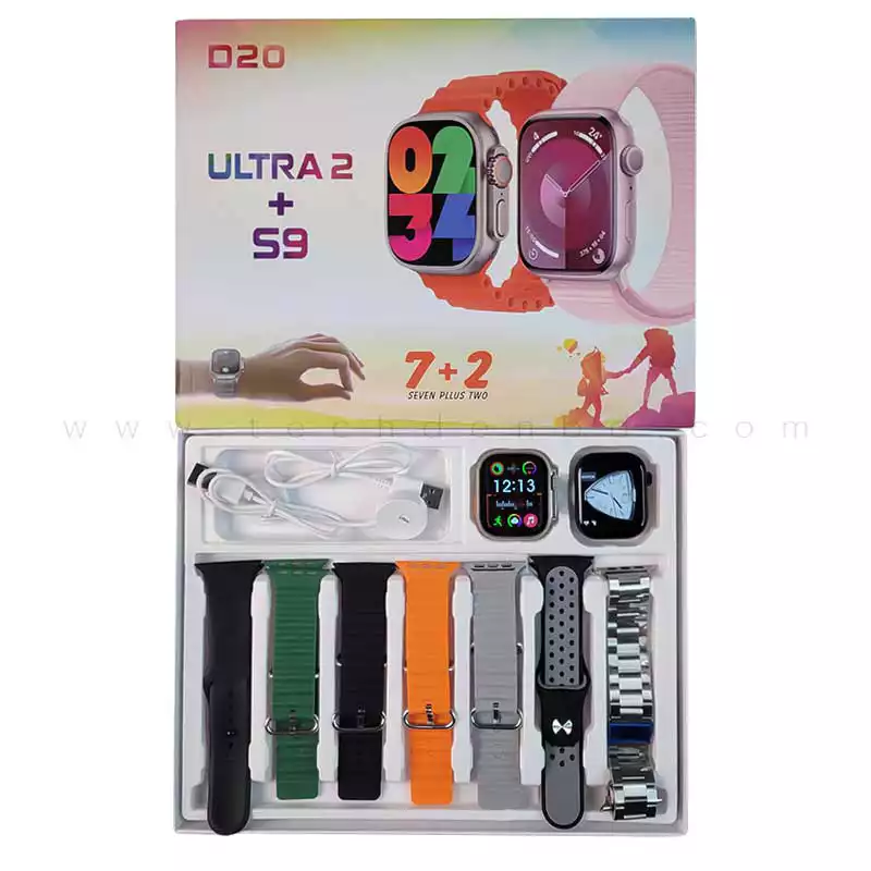 D20 Ultra 2 + S9 Smartwatch With 7 Straps