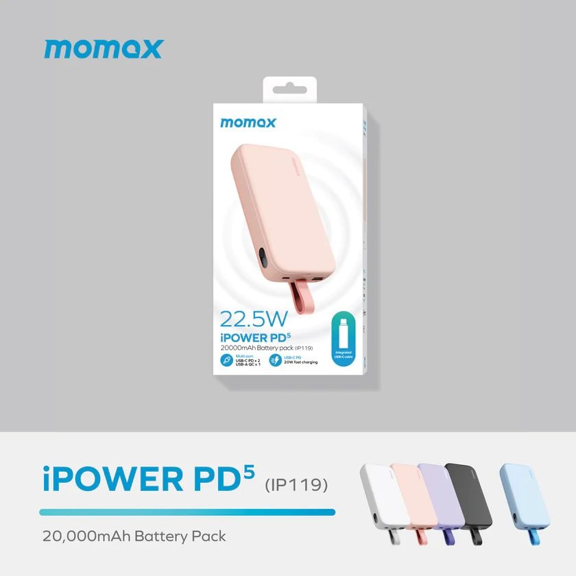 Momax iPower PD5 20000mAh 22.5W Power Bank