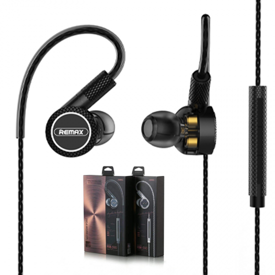 REMAX RM-590 Earhook Earphone – Secure Fit & HD Sound