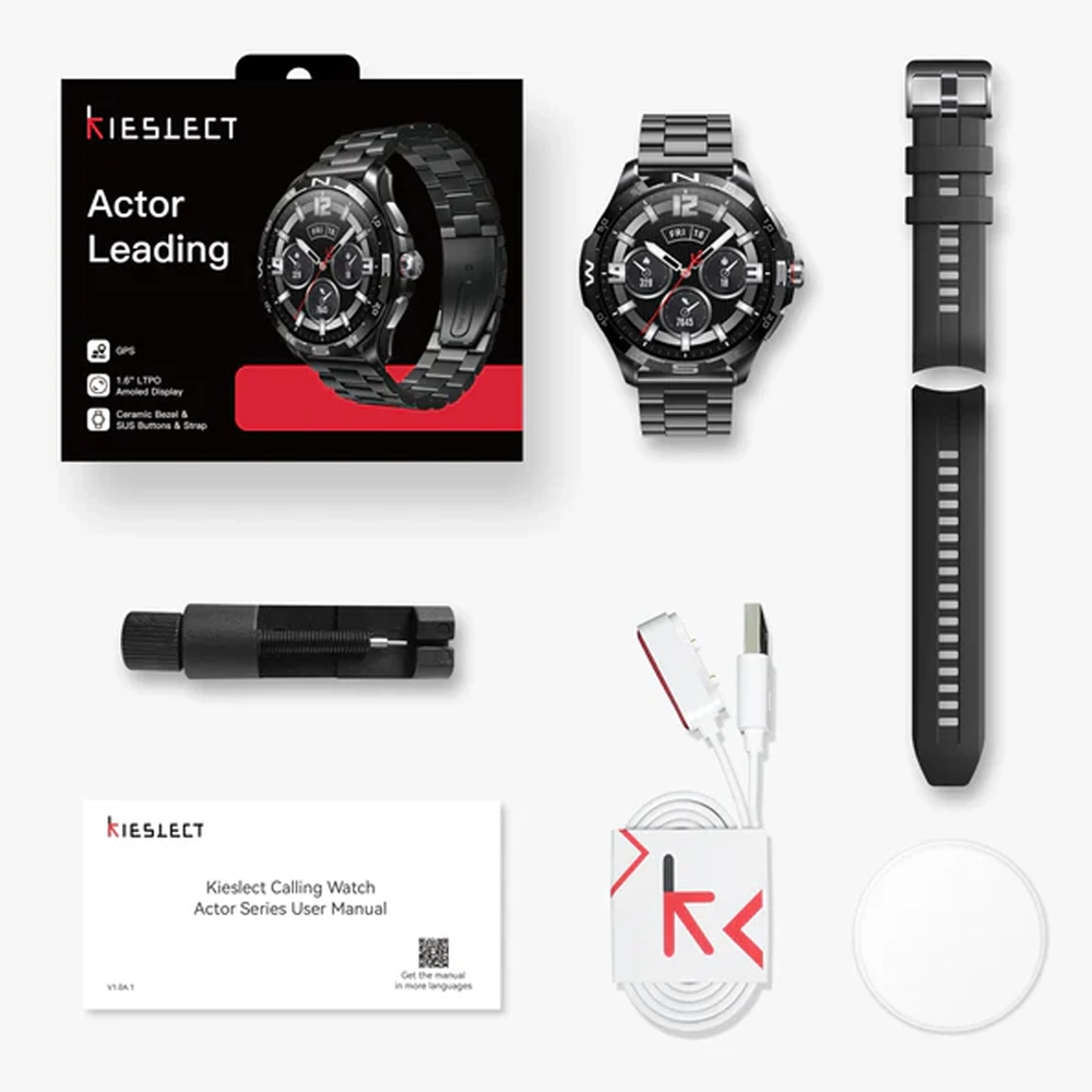 Kieslect Actor Leading Smart Watch with 1.6″ LTPO Display, Dual-Band GPS, 5ATM, Bluetooth Calling