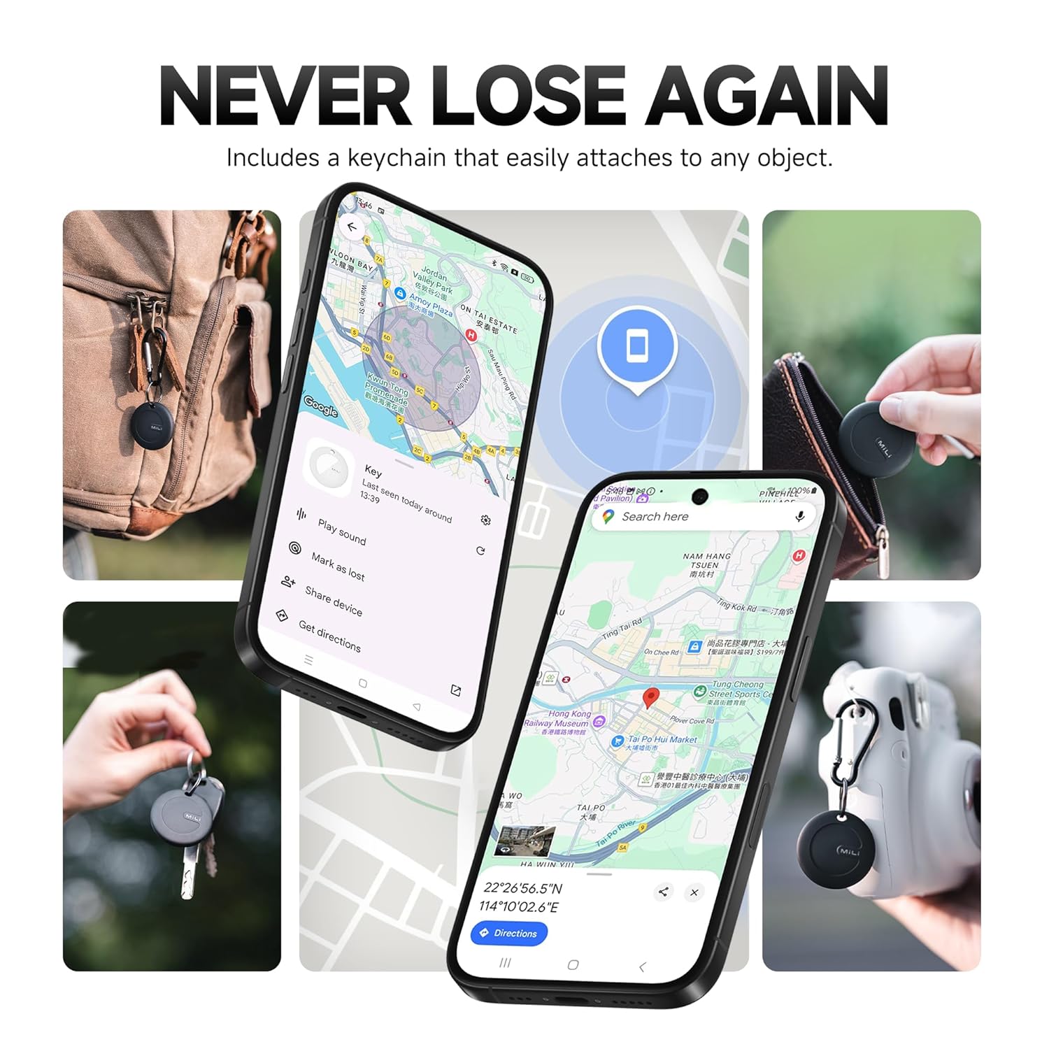MiLi MiTag Go Android Location Tracker Device Compatible with Google’s Find My Device