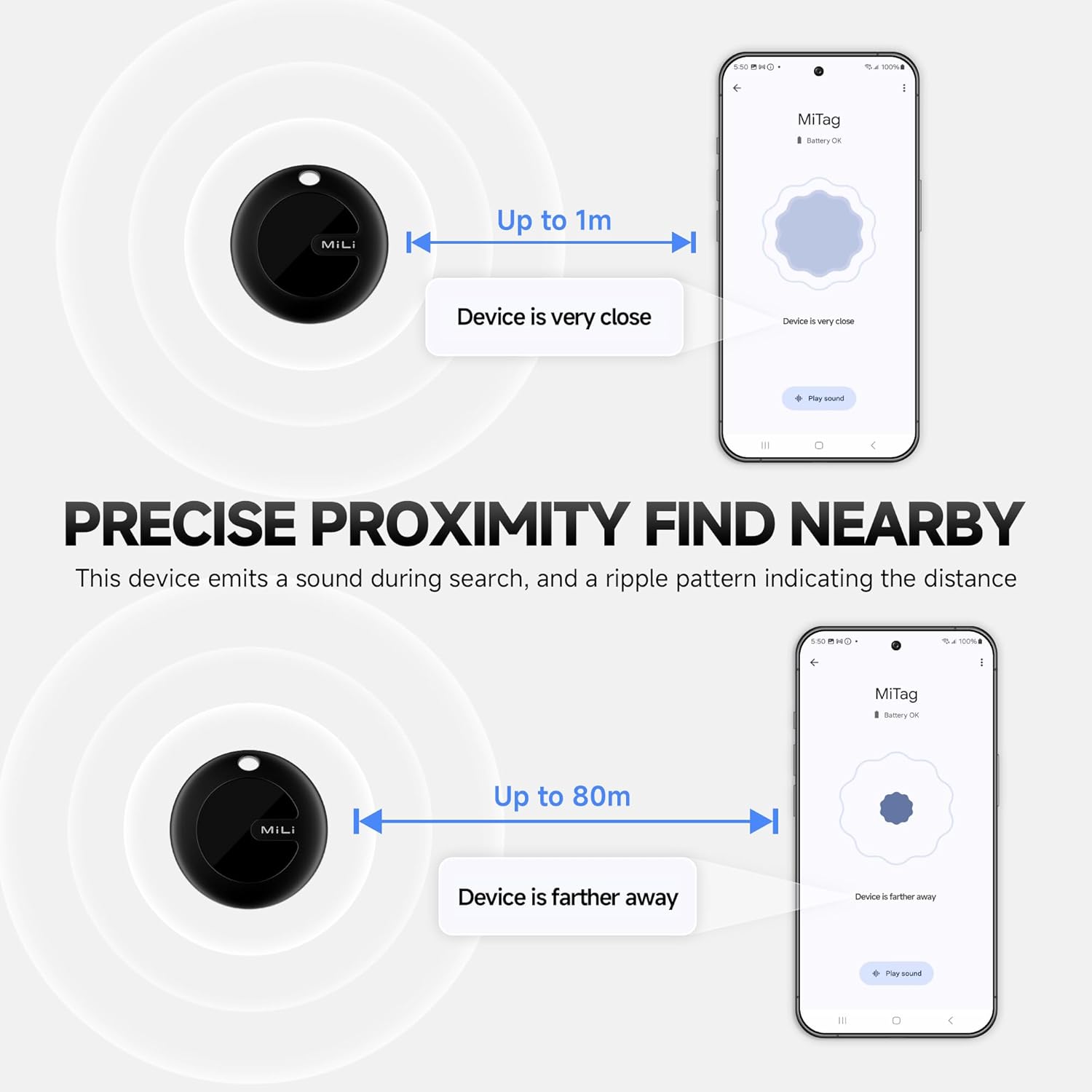 MiLi MiTag Go Android Location Tracker Device Compatible with Google’s Find My Device