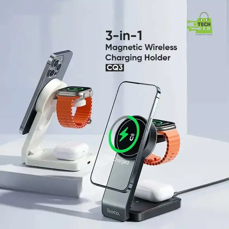 HOCO CQ3 3 In 1 Folding Magnetic Wireless Fast Charger