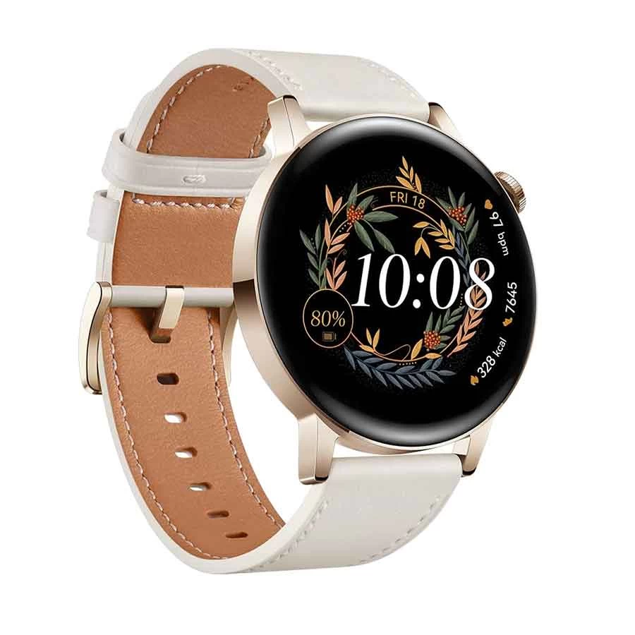 HUAWEI WATCH GT 3 42mm Smart Watch With White Leather Strap