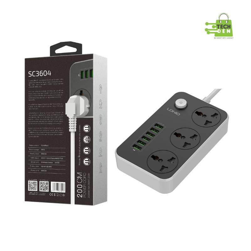 LDNIO Power Socket SC3604 3 Port + 6 USB Price in Bd