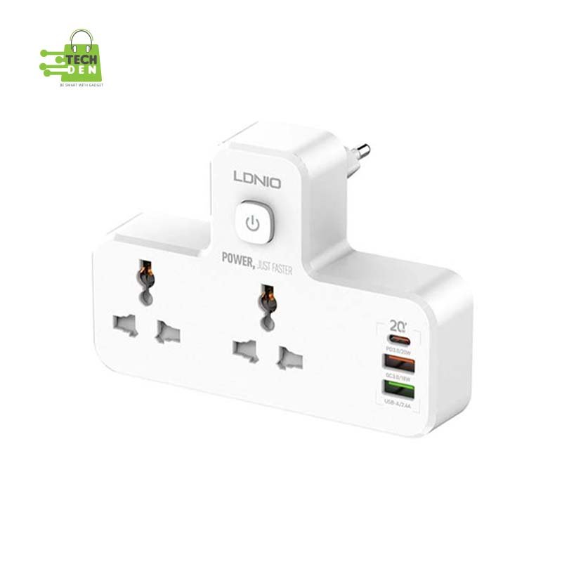 LDNIO Power Strip [SC2311] 2 OUTLETS USB Charger 1 USB-C & 2 USB-A