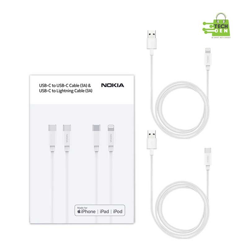 NOKIA E8100 Combo Type C to Type C & Lightning Cable (3A) Price In Bangladesh