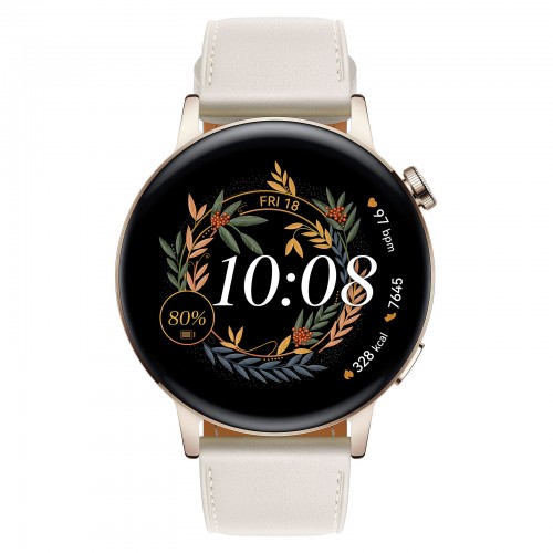 HUAWEI WATCH GT 3 42mm Smart Watch With White Leather Strap