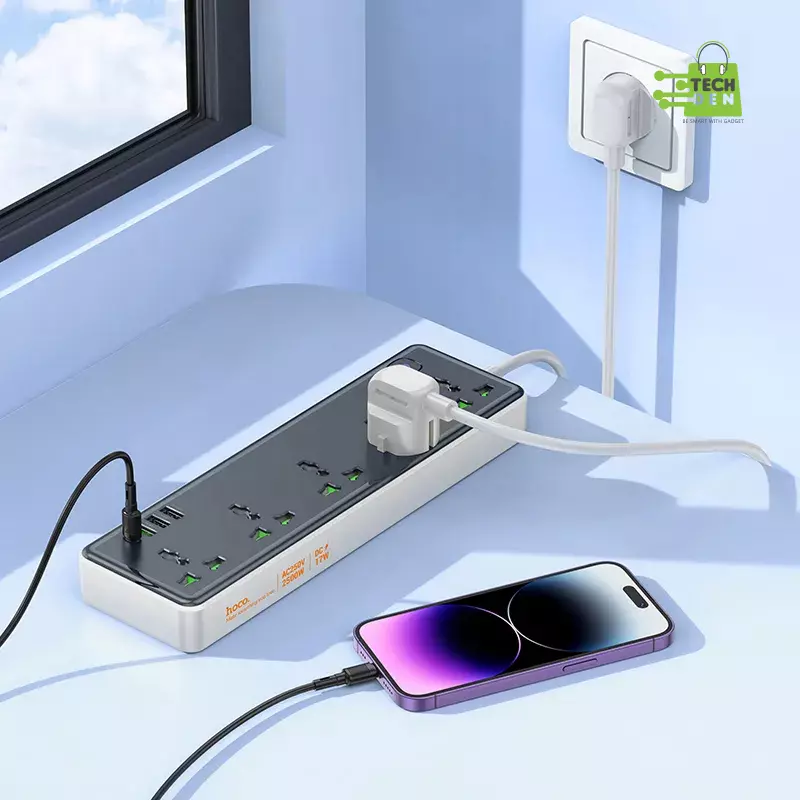 HOCO Power Socket AC13A 5 Port + 4 USB