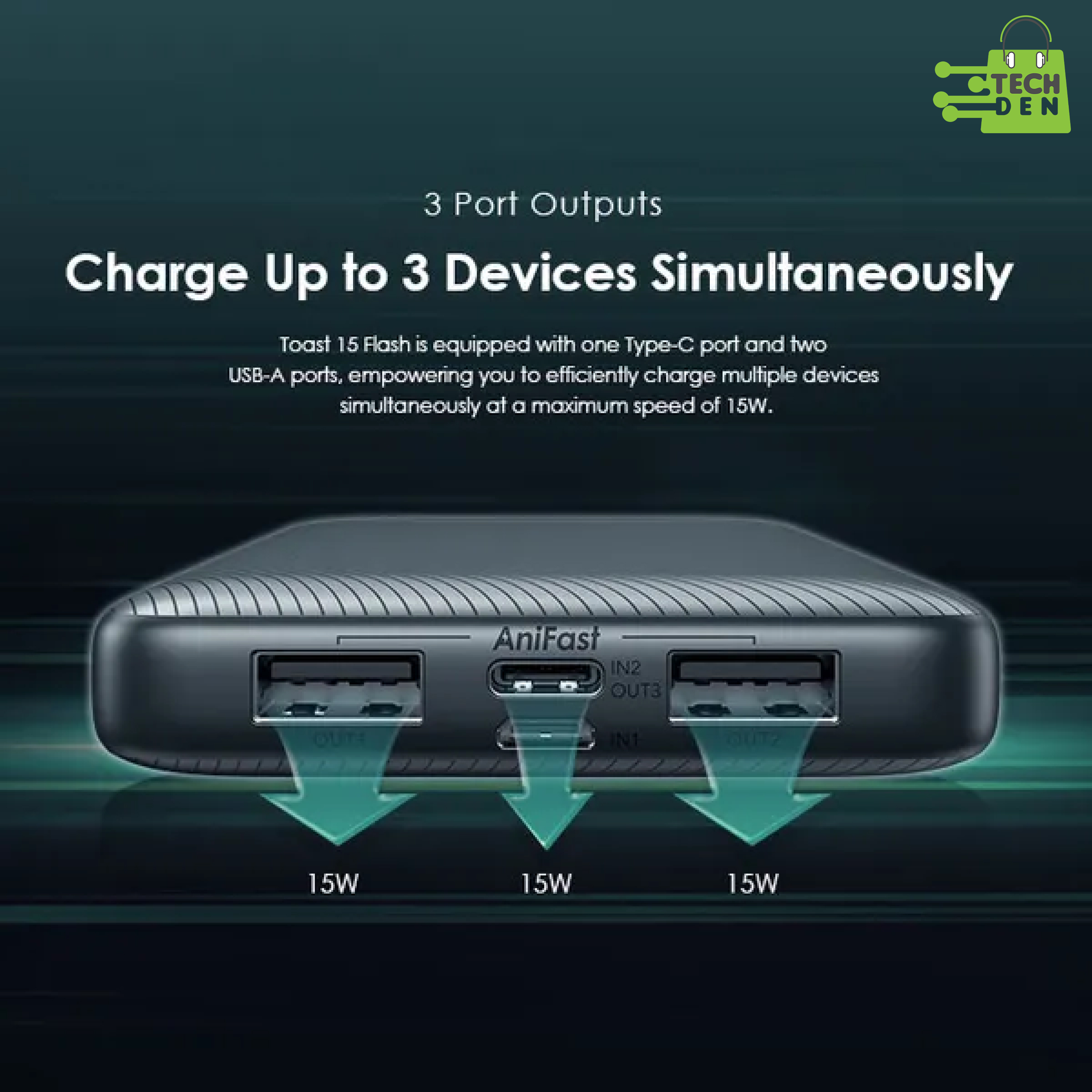 Oraimo Toast 15 Flash 10000mAh Fast Charging Power Bank (OPB-1100D)