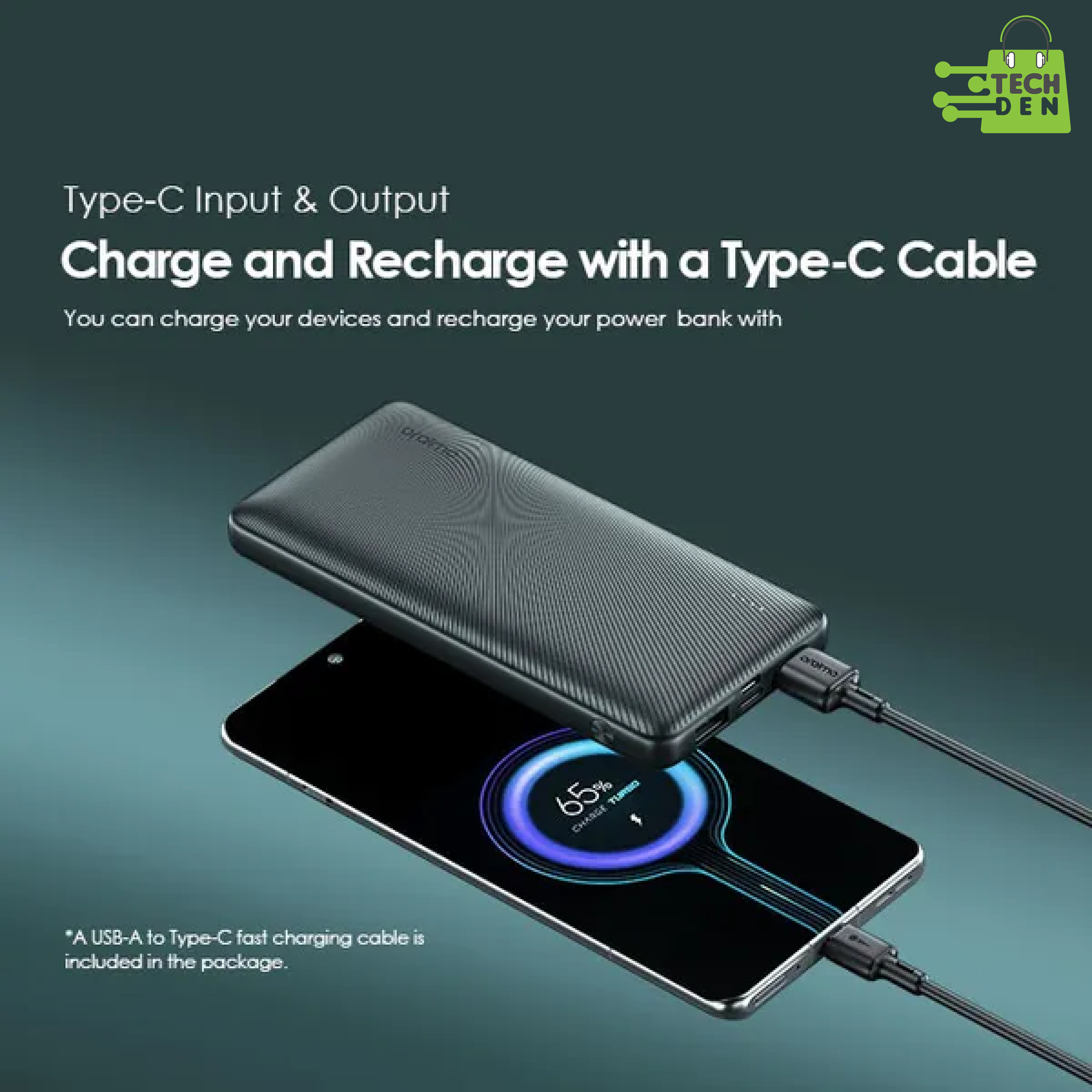 Oraimo Toast 15 Flash 10000mAh Fast Charging Power Bank (OPB-1100D)