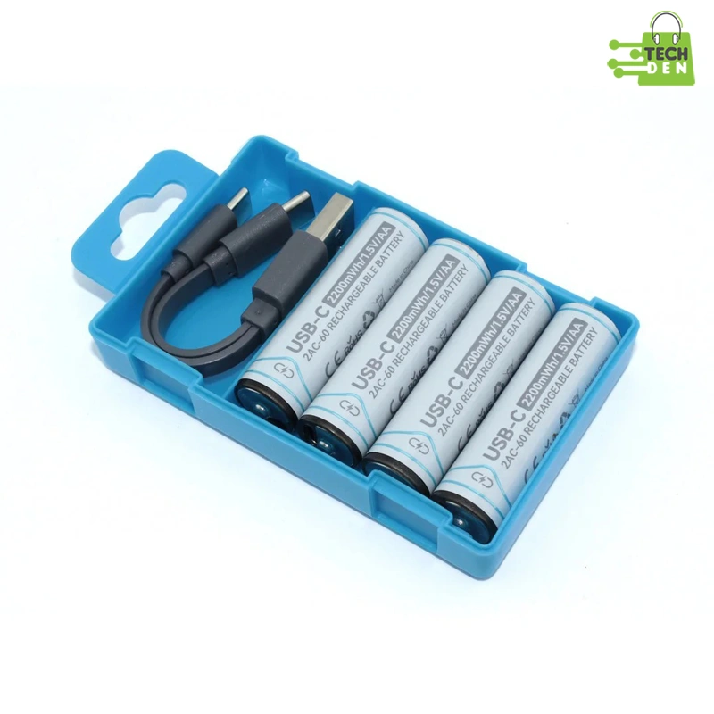 Beston 2200mWh 1.5V AA Type-C Rechargeable 4Pcs Lithium Battery (2AC-60)
