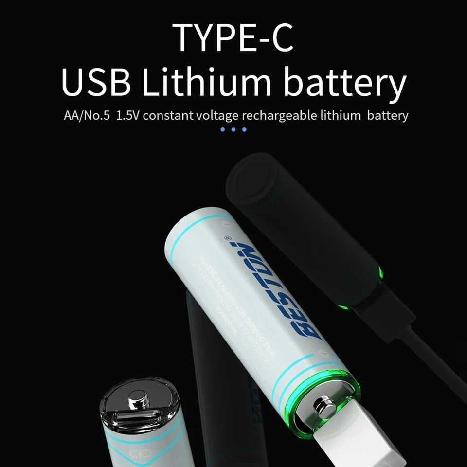 Beston 2200mWh 1.5V AA Type-C Rechargeable 4Pcs Lithium Battery (2AC-60)